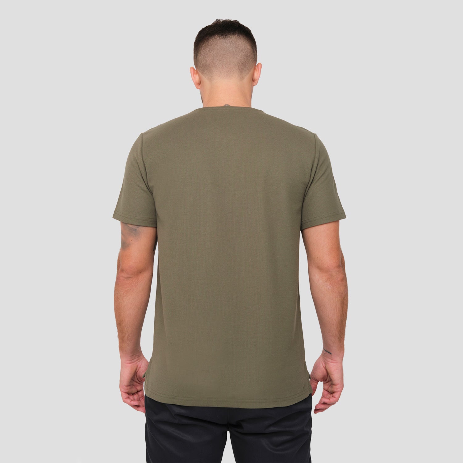 Men's Pique Crew Neck T-Shirt - JAMES BARK
