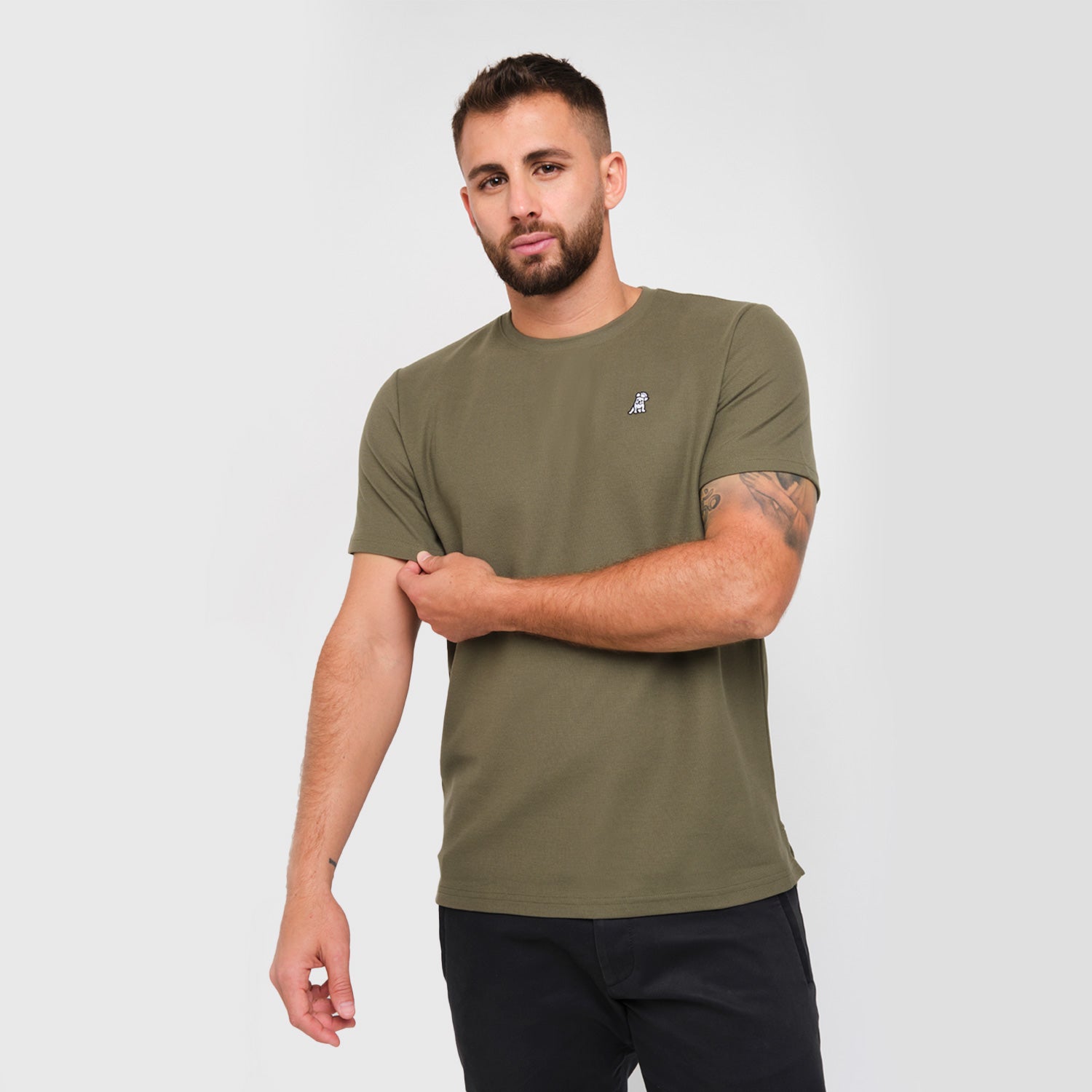 Men's Pique Crew Neck T-Shirt - JAMES BARK