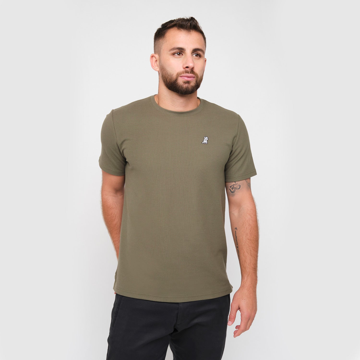 Men's Pique Crew Neck T-Shirt - JAMES BARK