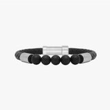 Men's Leather Bead Bracelet - JAMES BARK