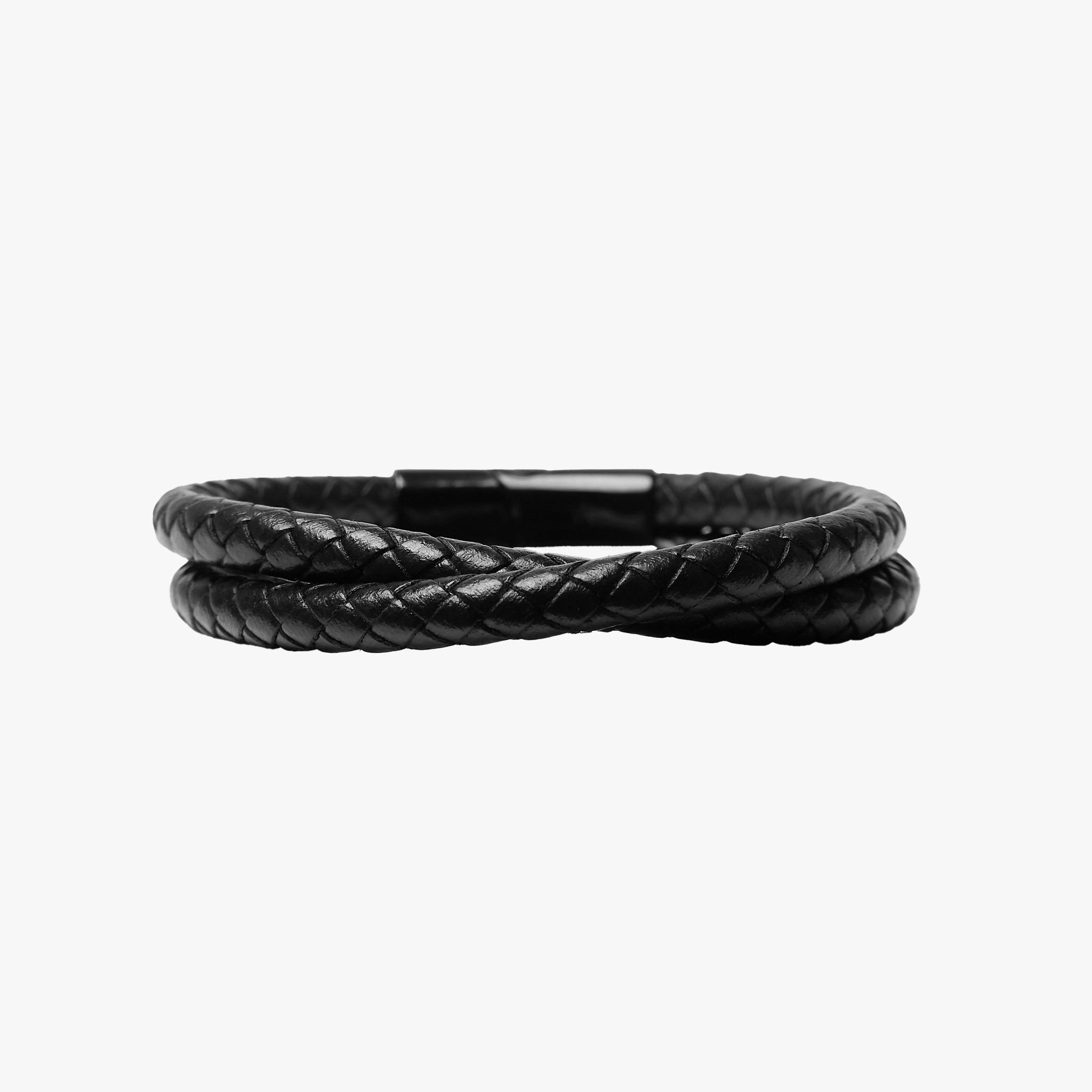Men's Leather Double Bracelet - JAMES BARK