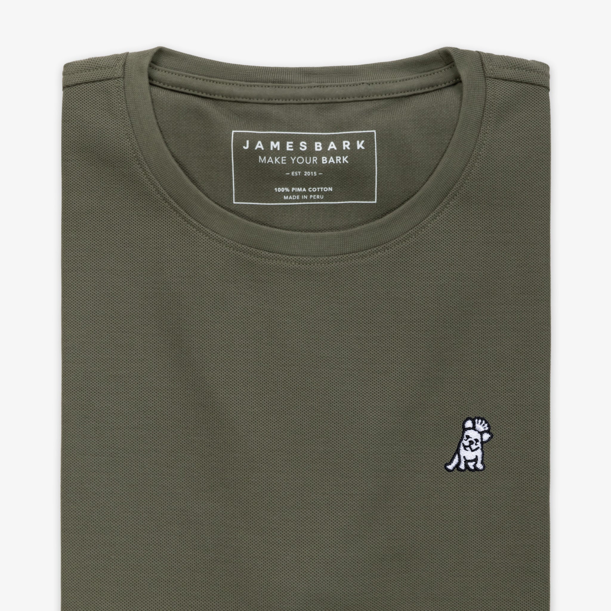 Men's Pique Crew Neck T-Shirt - JAMES BARK