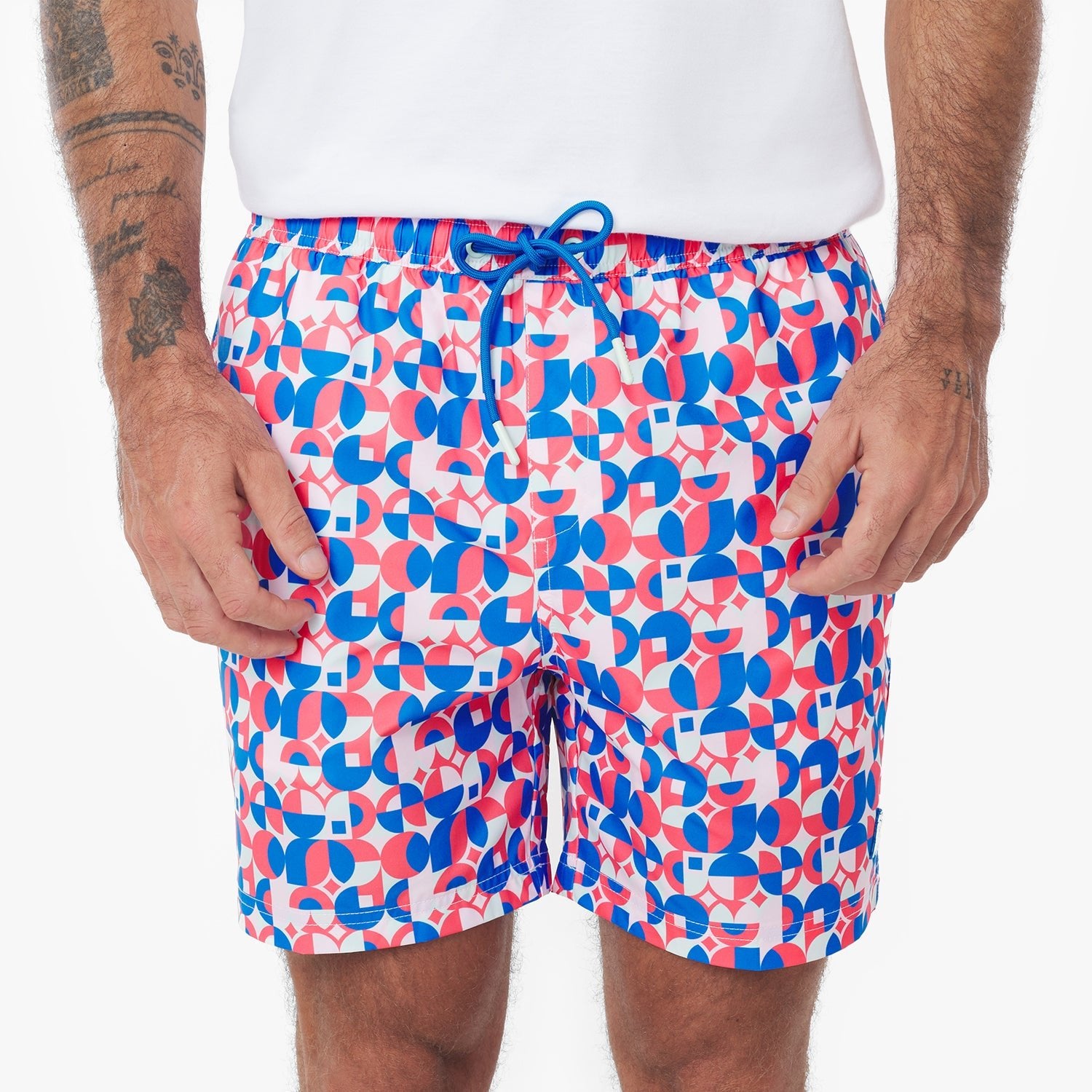 Men's Geometric Print Swim Trunks - JAMES BARK