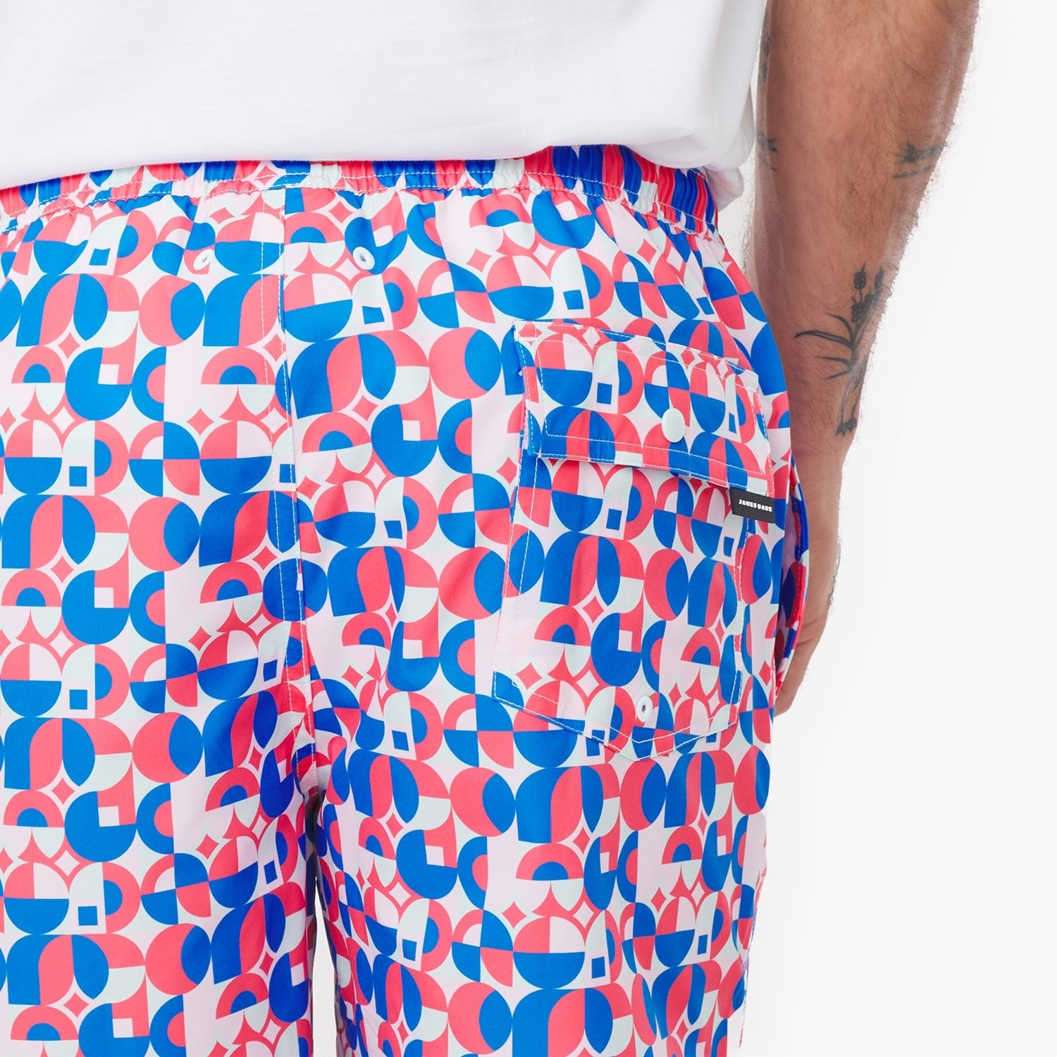 Men's Geometric Print Swim Trunks - JAMES BARK