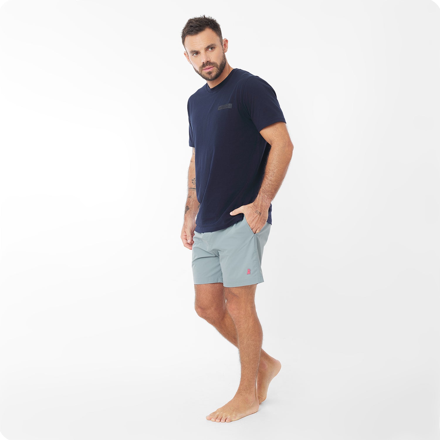Men Color Block Swim Trunks - JAMES BARK