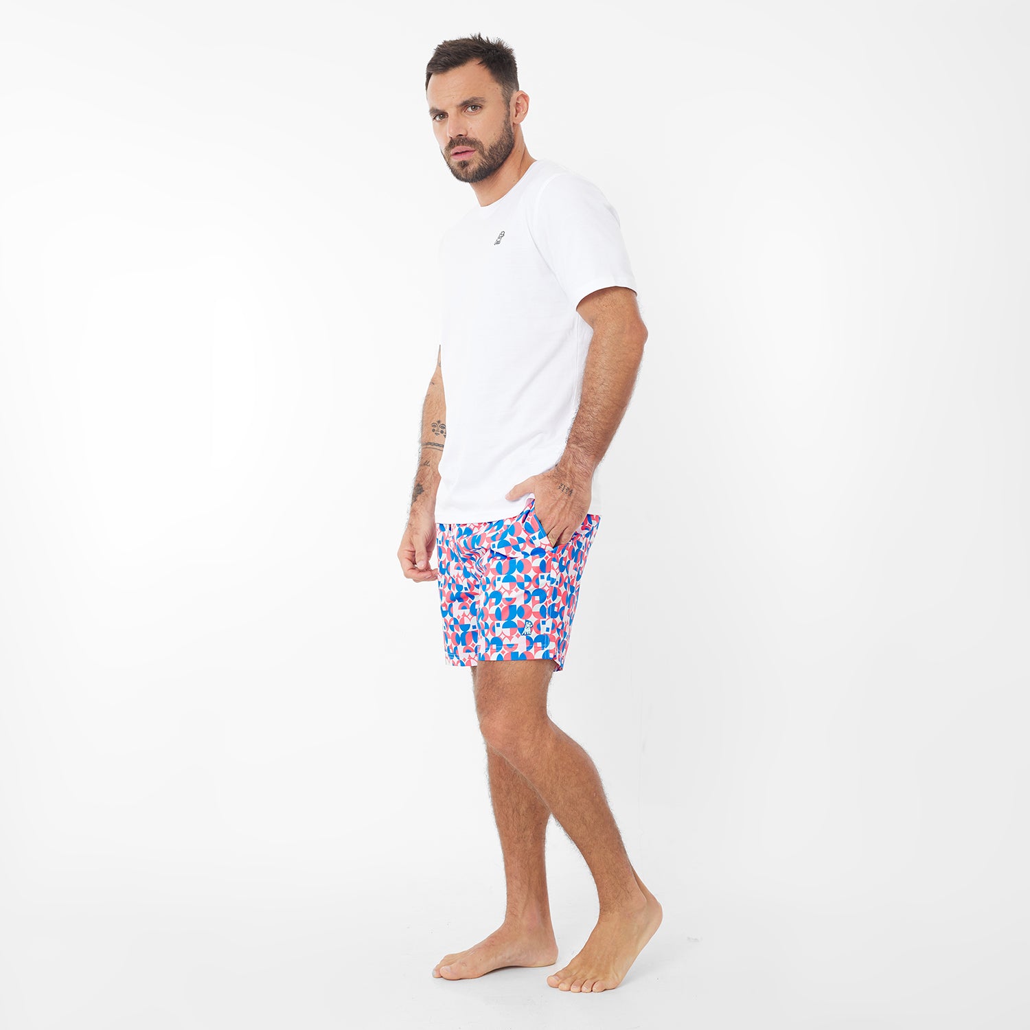Men's Geometric Print Swim Trunks - JAMES BARK