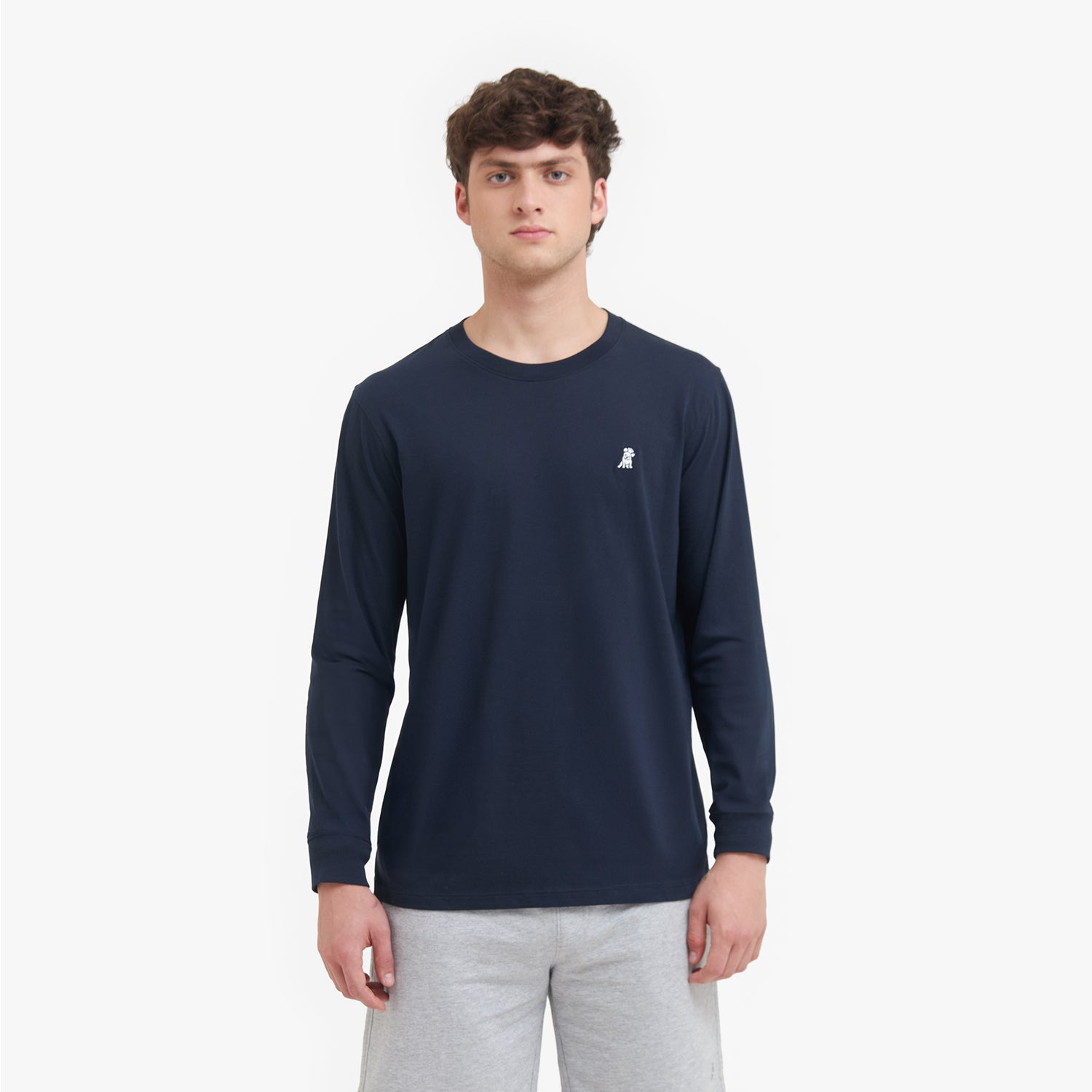 Men's Long Sleeve T-Shirt Dress Blue S / Dress Blue / White W Navy Border Men's Long Sleeve T-Shirt Dress Blue S / Dress Blue / White W Navy Border