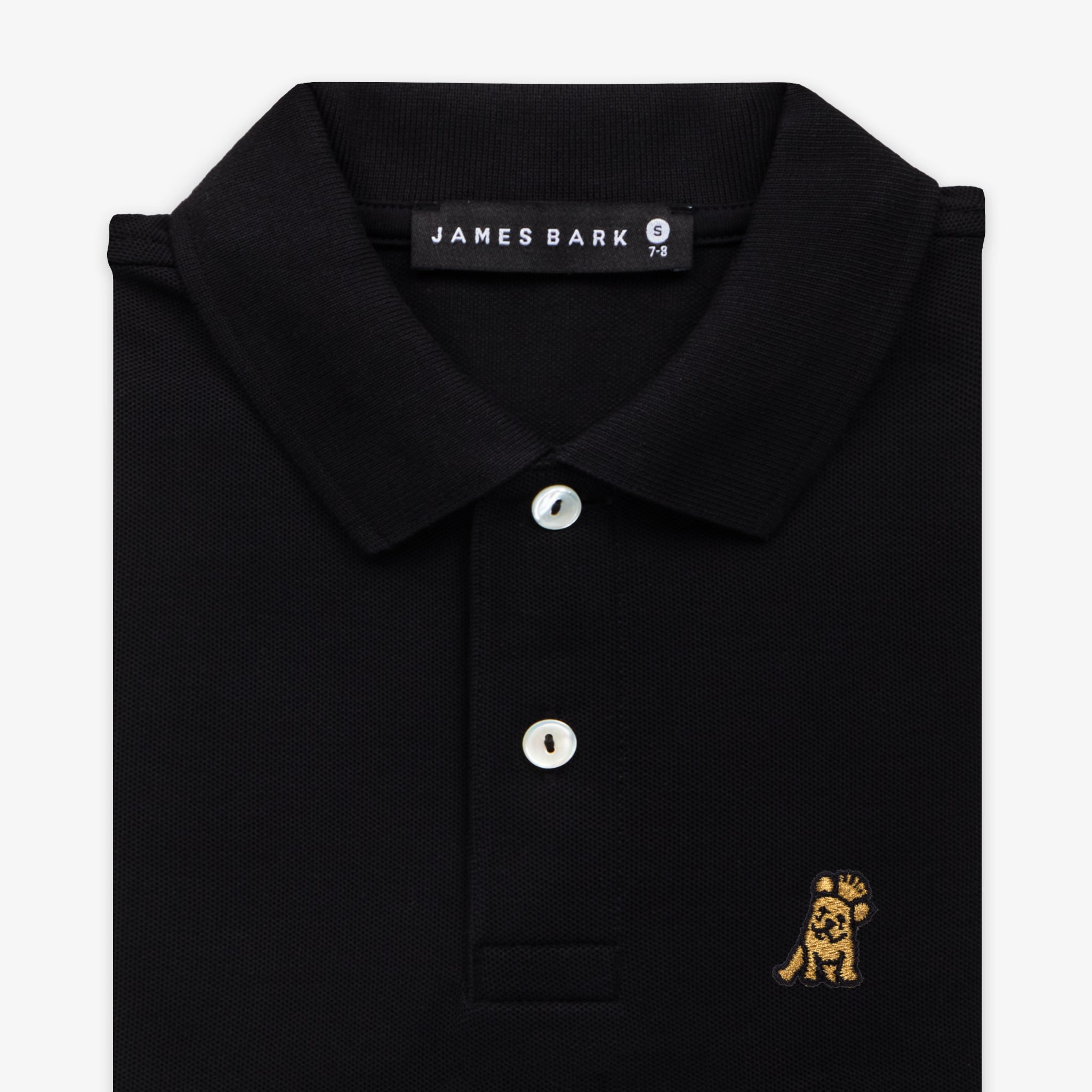 Kid's Black Polo Shirt - Gold Bark - JAMES BARK