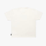 A plain white short-sleeve T-shirt shown from the back, laid flat