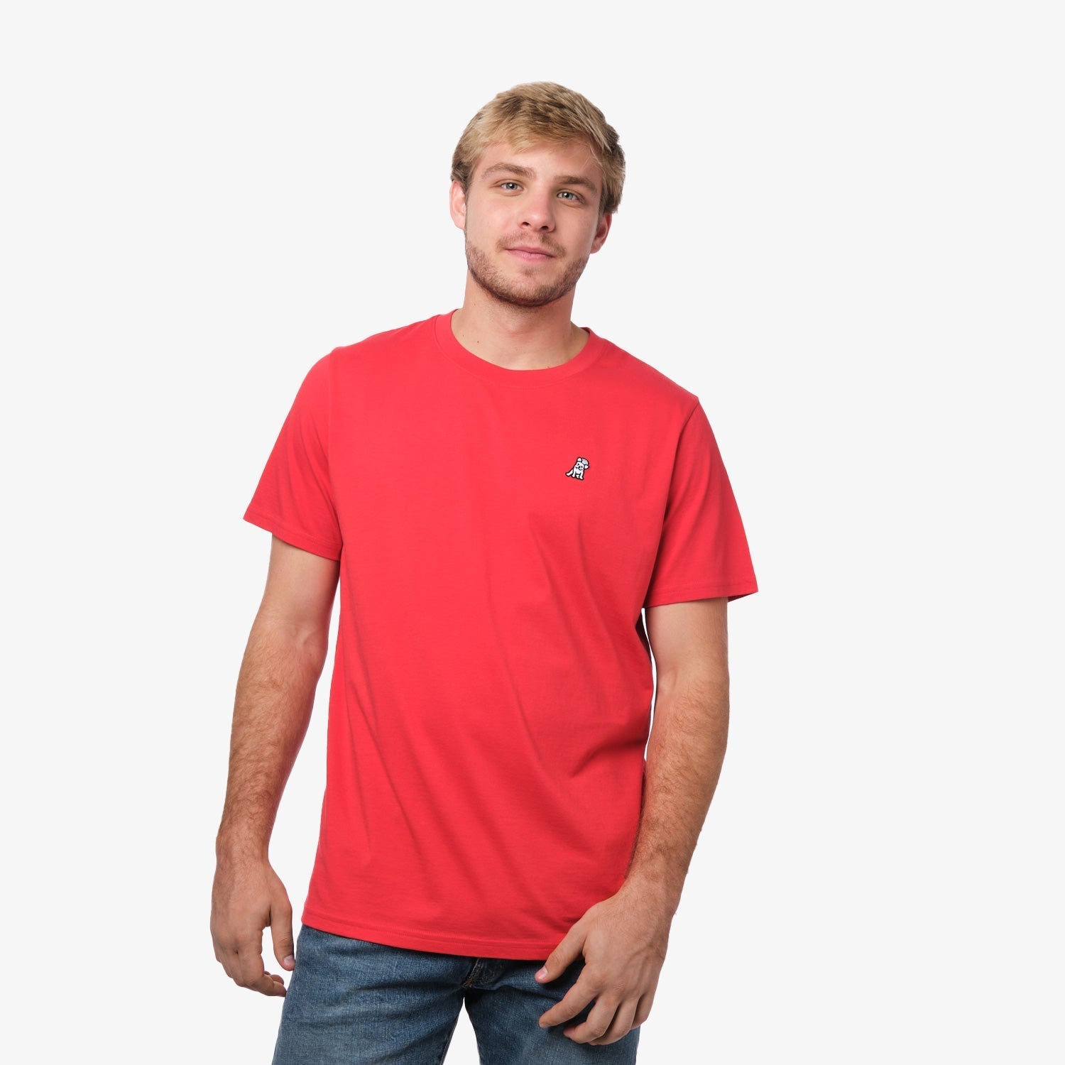 Men's Crew Neck Jersey T-Shirt — Risk Red/White - JAMES BARK