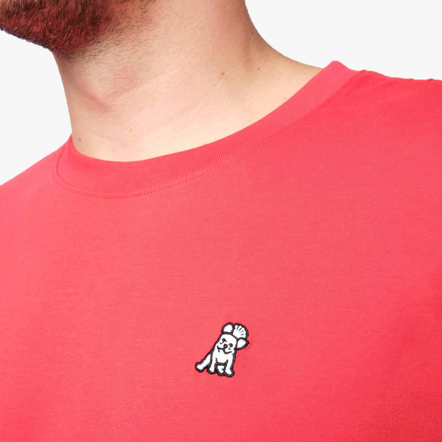 Men's Crew Neck Jersey T-Shirt — Risk Red/White - JAMES BARK