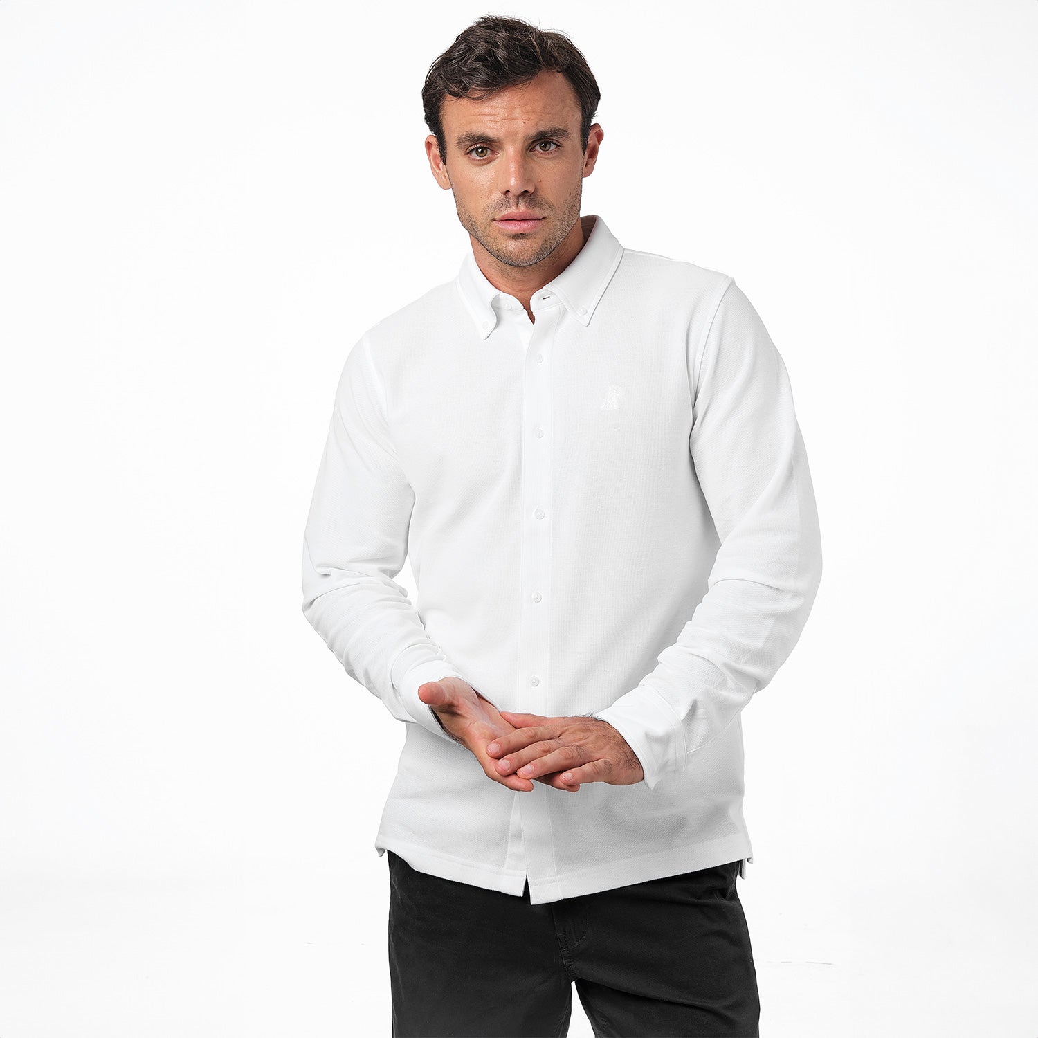 pique dress shirt Ferrecci Men's Rome White Slim Fit Pique Wing Tip Collar Tuxedo Shirt with Bib XL17.5 36
