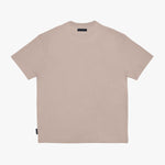 A light beige crewneck t-shirt shown flat against a clean white background.