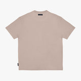 A light beige crewneck t-shirt shown flat against a clean white background.