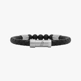 Men's Leather Bead Bracelet - JAMES BARK