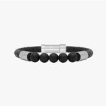 Men's Leather Bead Bracelet - JAMES BARK
