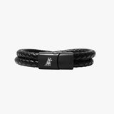 Men's Leather Double Bracelet - JAMES BARK