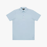 Light blue polo shirt on a white background