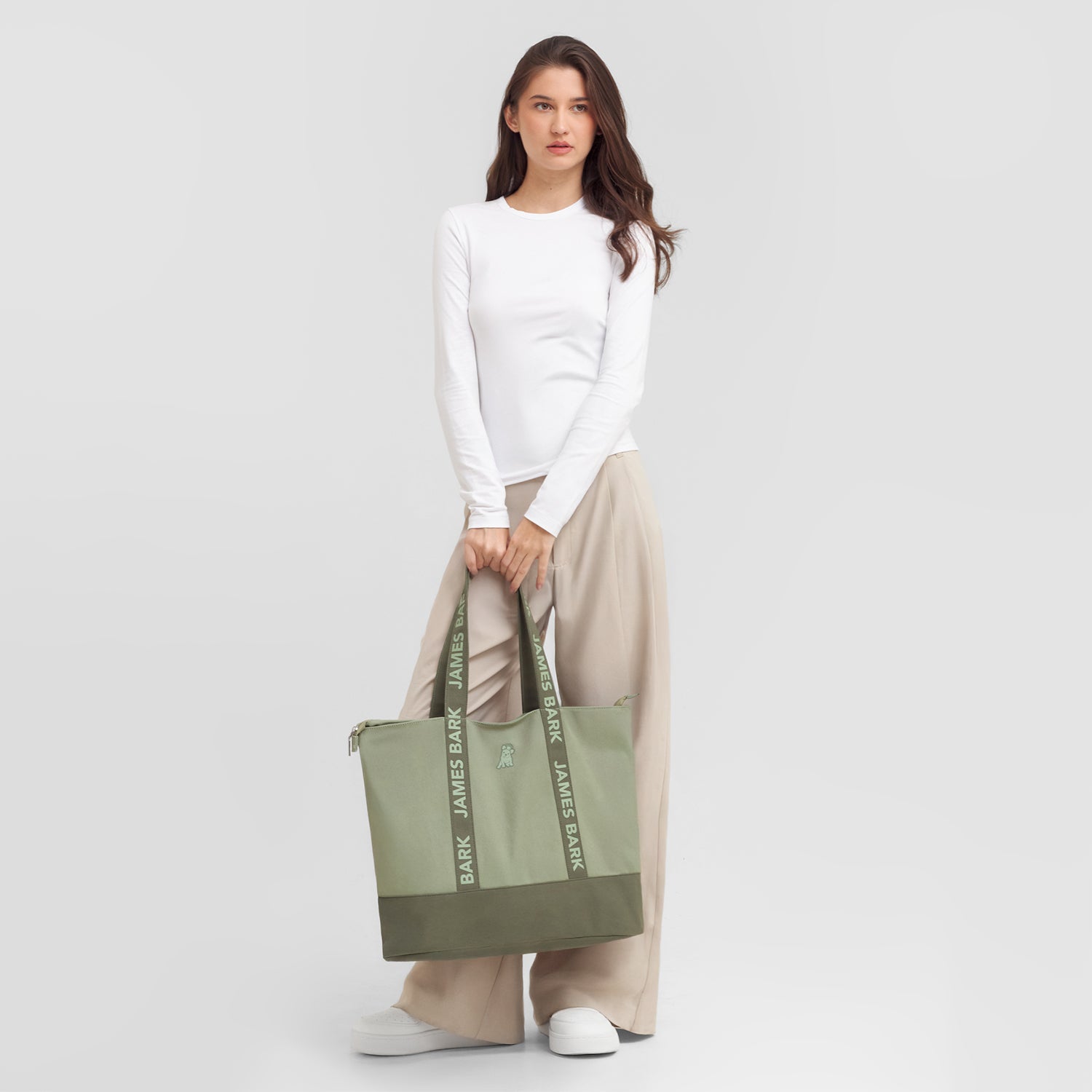Color Block Tote Bag — Olive - JAMES BARK
