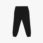 Flat-lay back view of black jogger pants, showcasing a minimalist design