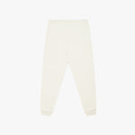 Flat-lay back view of cream-colored jogger pants, showcasing a clean and minimalist design.