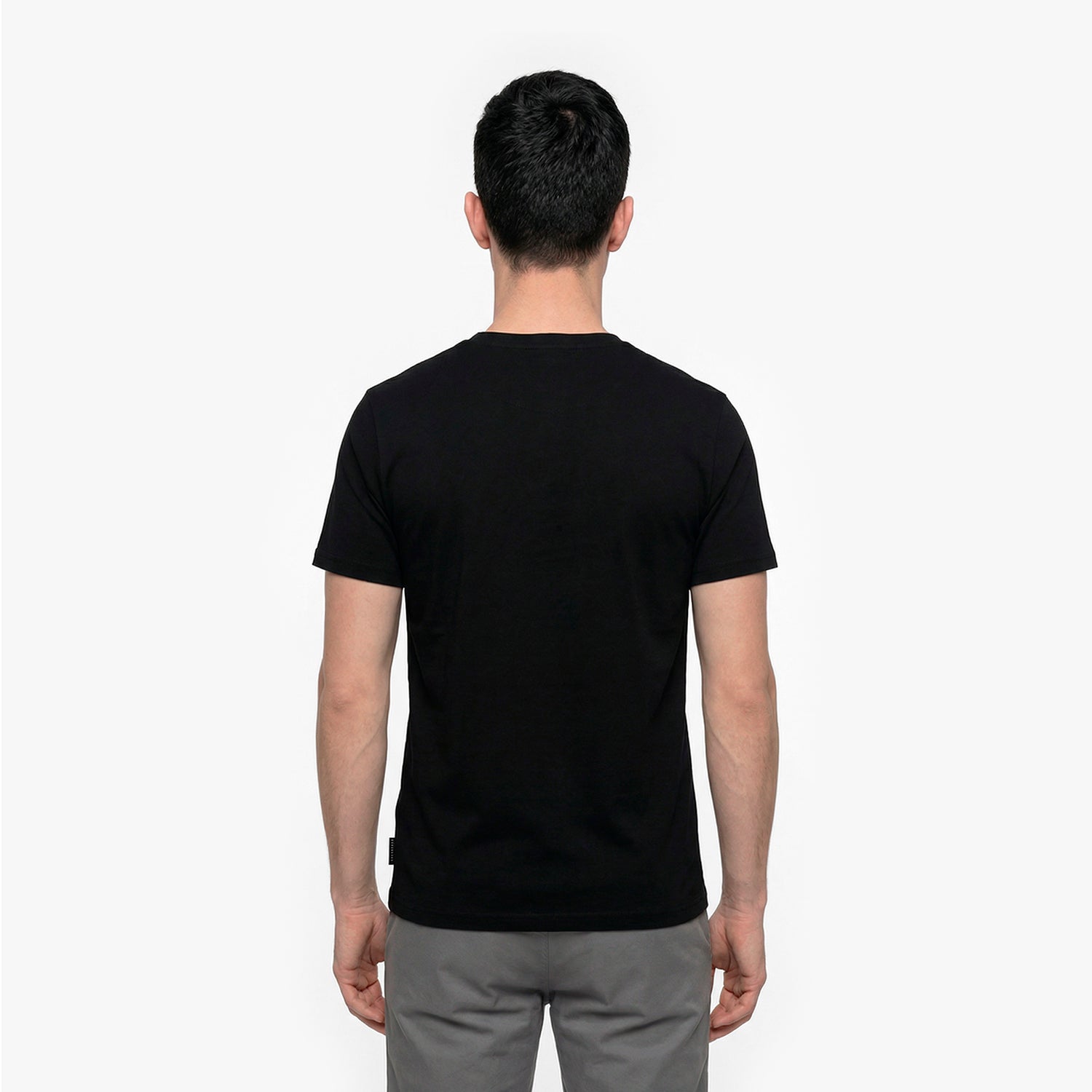 Men's Crew Neck Jersey T-Shirt — Black Beauty/Black - JAMES BARK