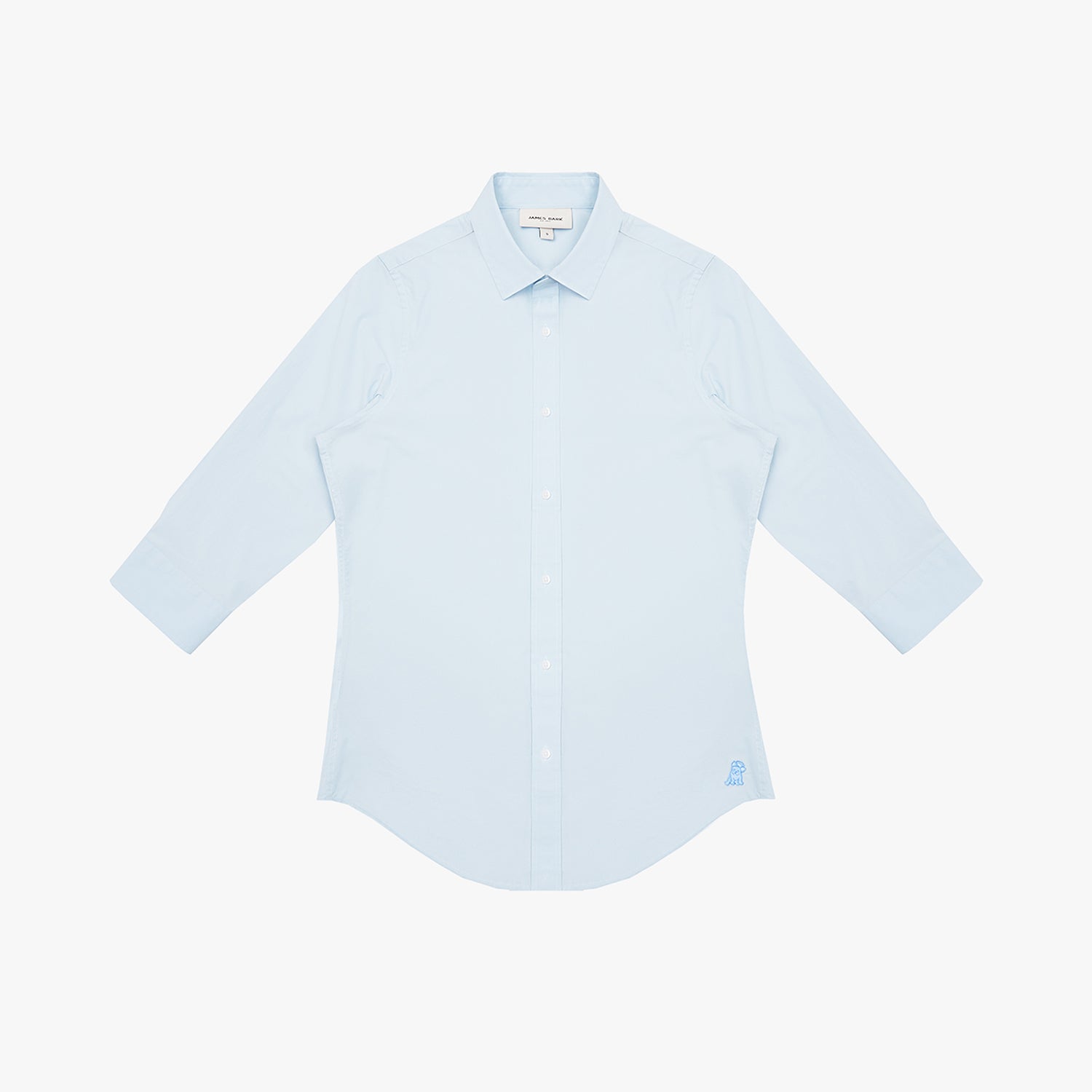 Light blue dress shirt on a white background