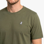 Men's Crew Neck Jersey T-Shirt — Burnt Olive/White - JAMES BARK