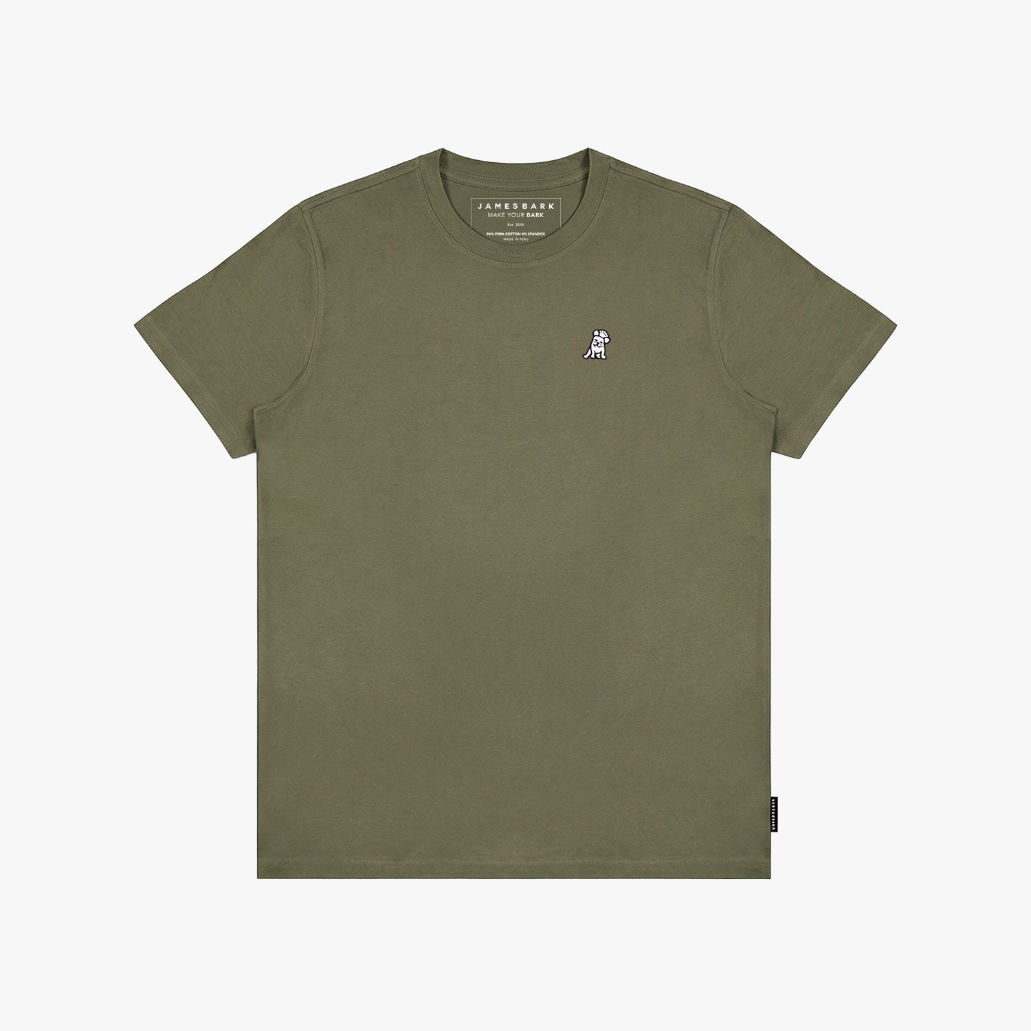 Men's Crew Neck Jersey T-Shirt — Burnt Olive/White - JAMES BARK