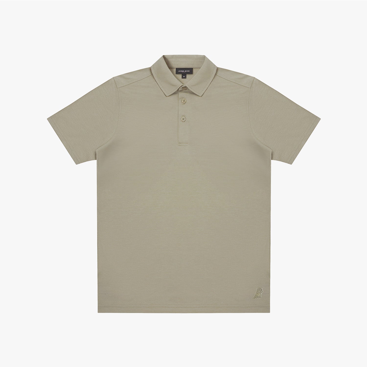 Beige polo shirt on a white background