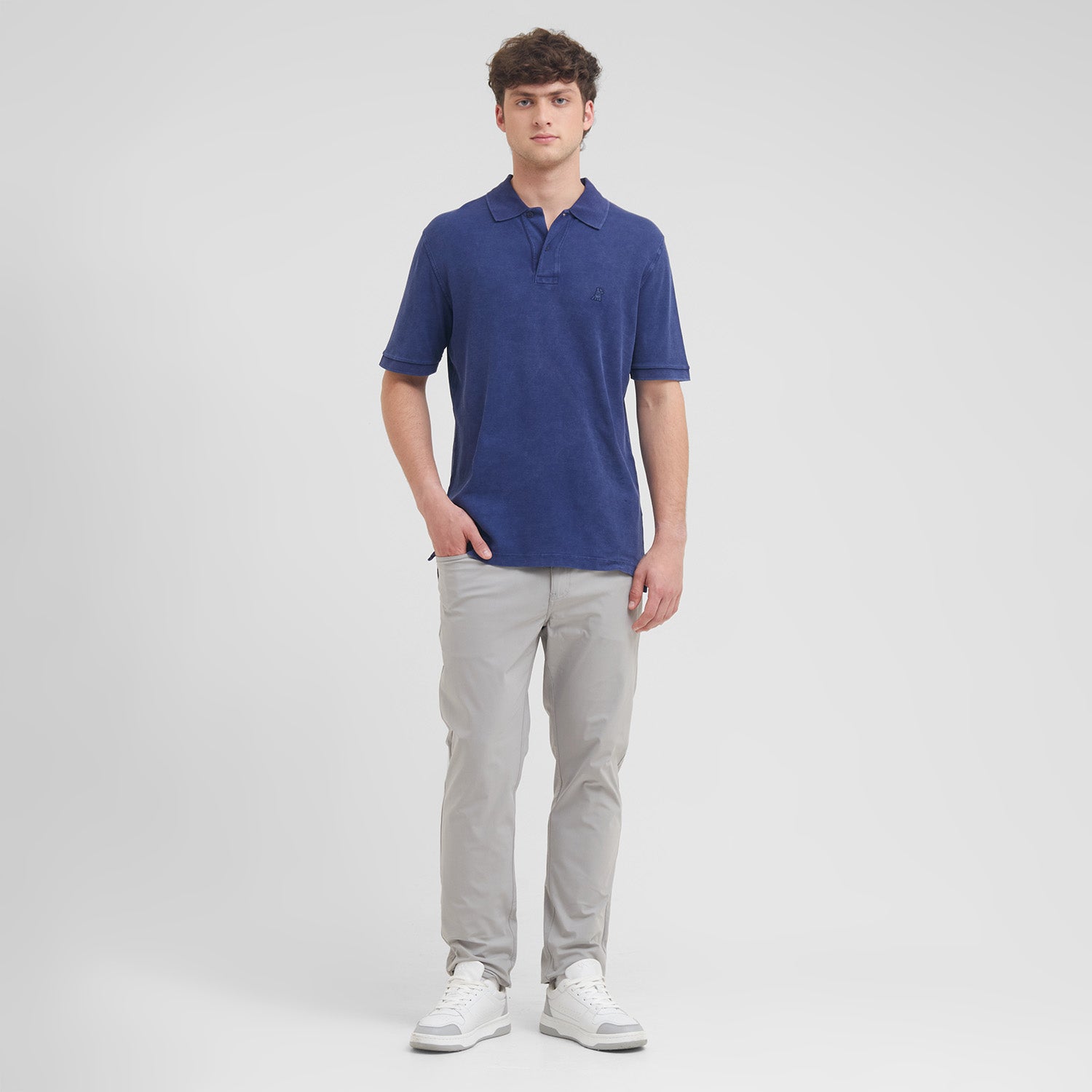 Men's Dyed Polo Shirt — Dress Blue - JAMES BARK