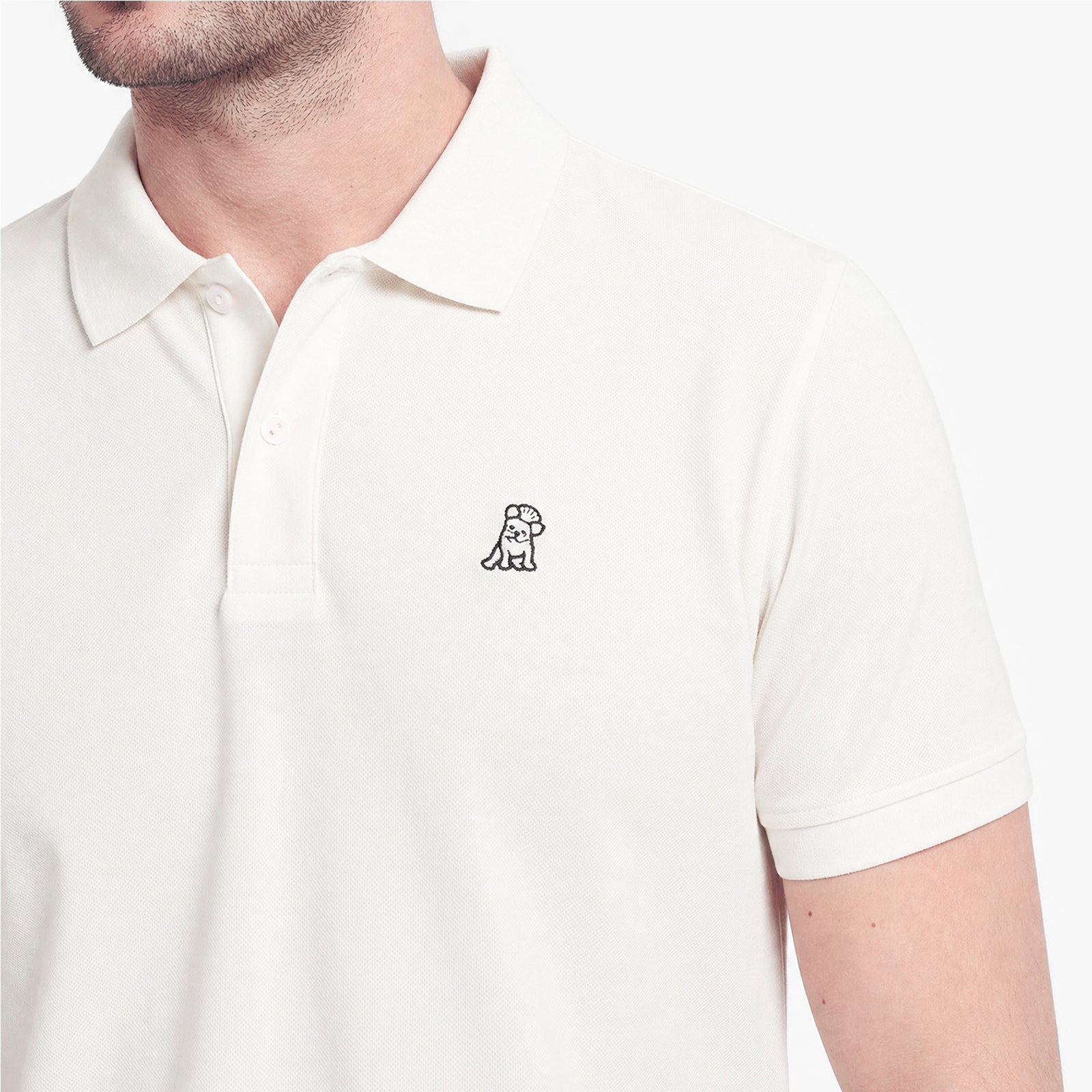 Men's Regular Fit Polo Shirt — Egret/White - JAMES BARK