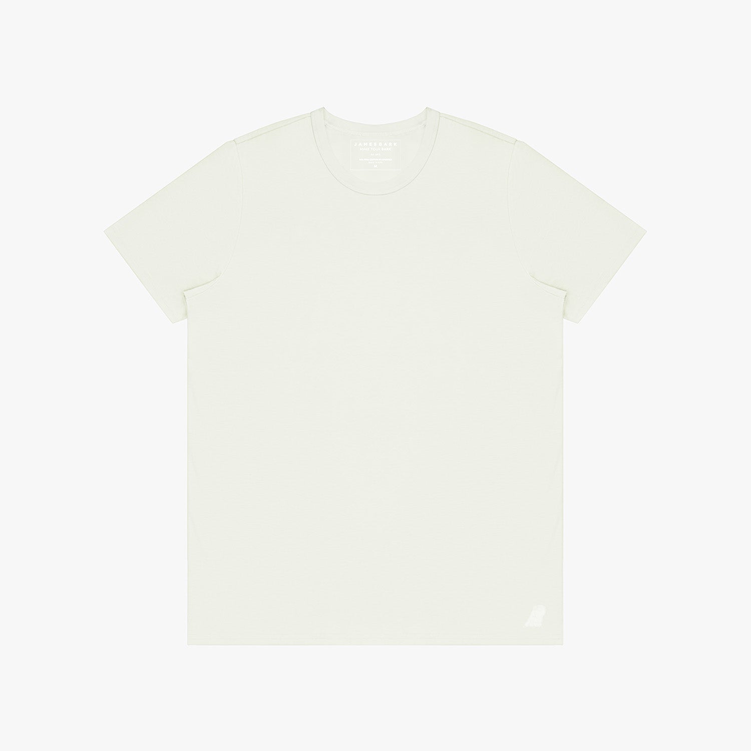 White t-shirt on a light beige background