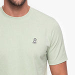 Close-up of a Men's Pique T-Shirt in color Fog Green