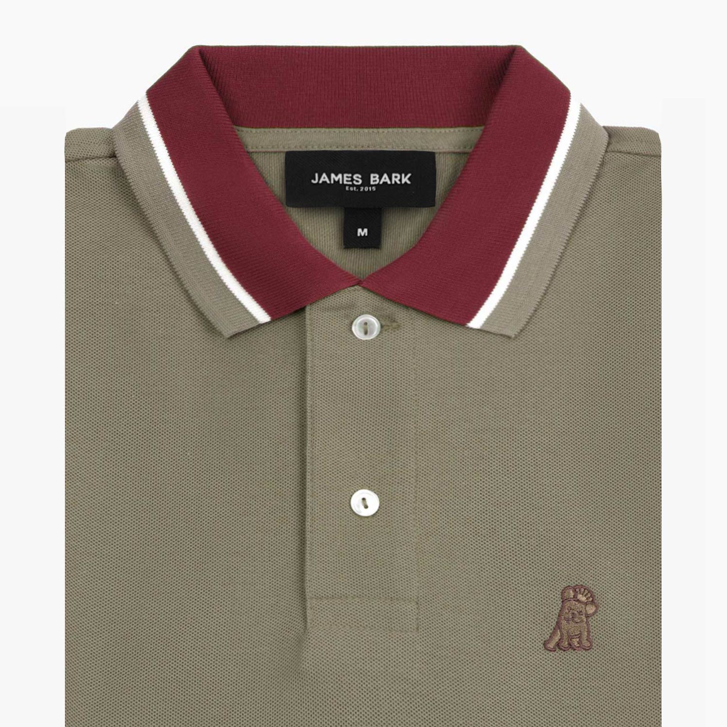 Men's Contrast Neck Lines Detail Polo Shirt-JAMES BARK