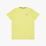 The light yellow t-shirt laid flat, showing the front of the shirt with the small embroidered animal logo on the left chest.