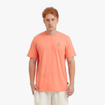 Men's Crew Neck Jersey T-Shirt — Fusion Coral/White - JAMES BARK