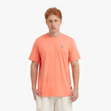 Men's Crew Neck Jersey T-Shirt — Fusion Coral/White - JAMES BARK