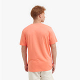 Men's Crew Neck Jersey T-Shirt — Fusion Coral/White - JAMES BARK