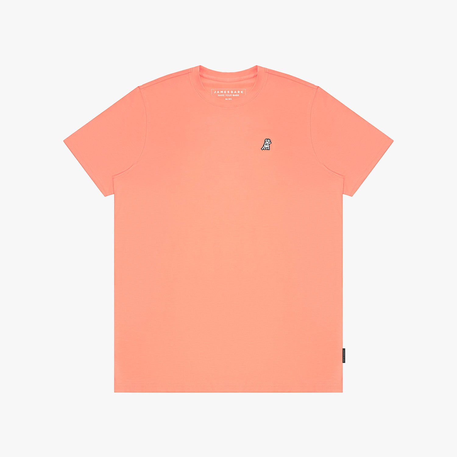 Men's Crew Neck Jersey T-Shirt — Fusion Coral/White - JAMES BARK