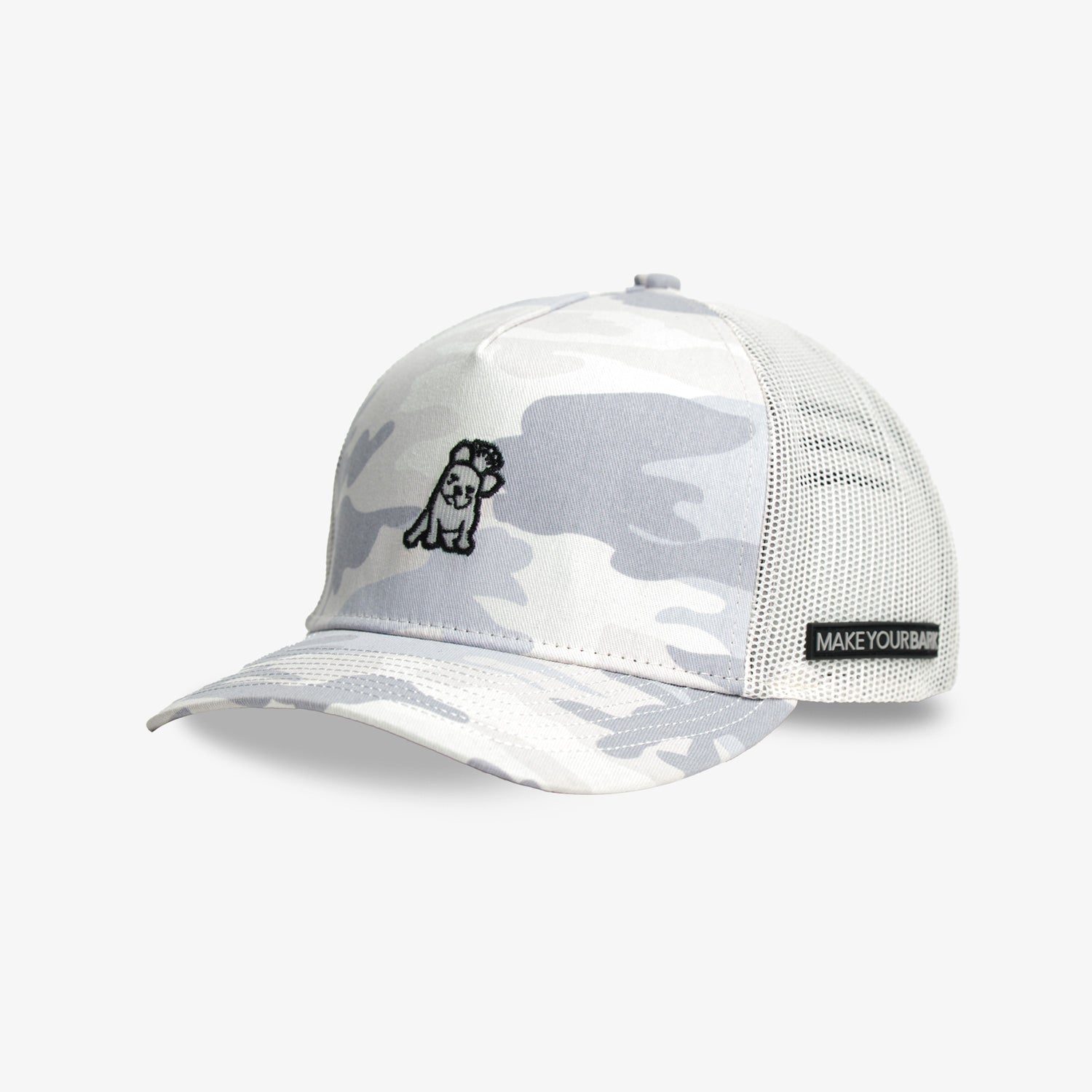 Retro Trucker Cap in White Camo-JAMES BARK