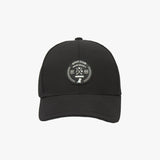 Black James Bark cap with a circular black and white patch that reads "GOLF CLUB PRIVÉ SOCIETY"