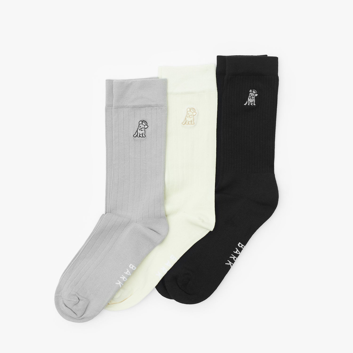 Men's 3 - Pack Knit Socks — GR/BLK/BG - JAMES BARK