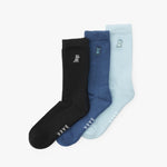 Men's 3 - Pack Knit Socks — BLK/NAVY/BLUE - JAMES BARK