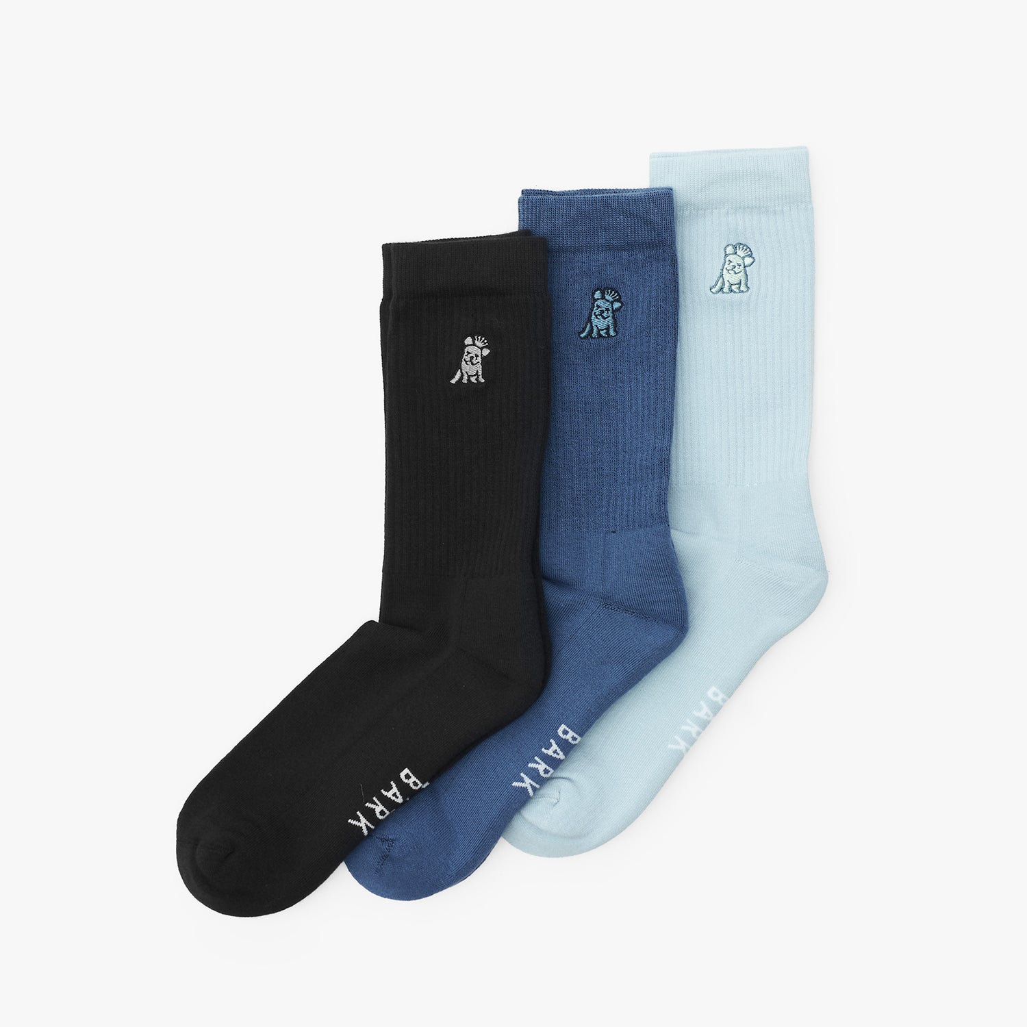 Men's 3 - Pack Knit Socks — BLK/NAVY/BLUE - JAMES BARK