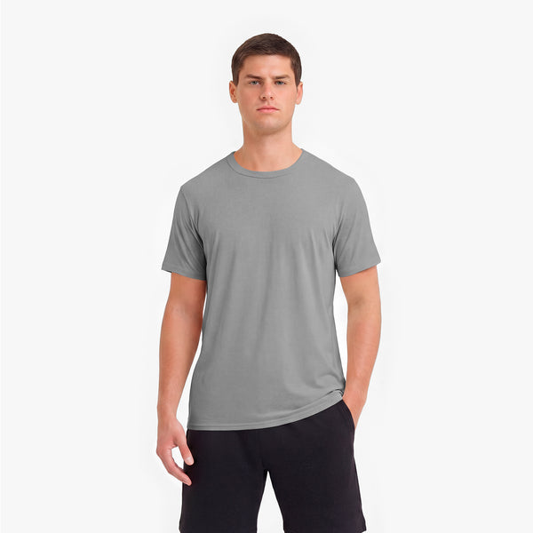 トップス STRONG RIB TEE SHORT (GRAY) Buy self. Grey Fitted Rib T