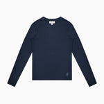 Navy long-sleeve shirt on a white background