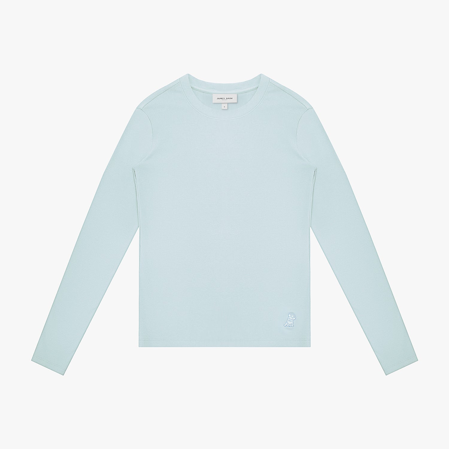Light blue long-sleeve shirt on a white background