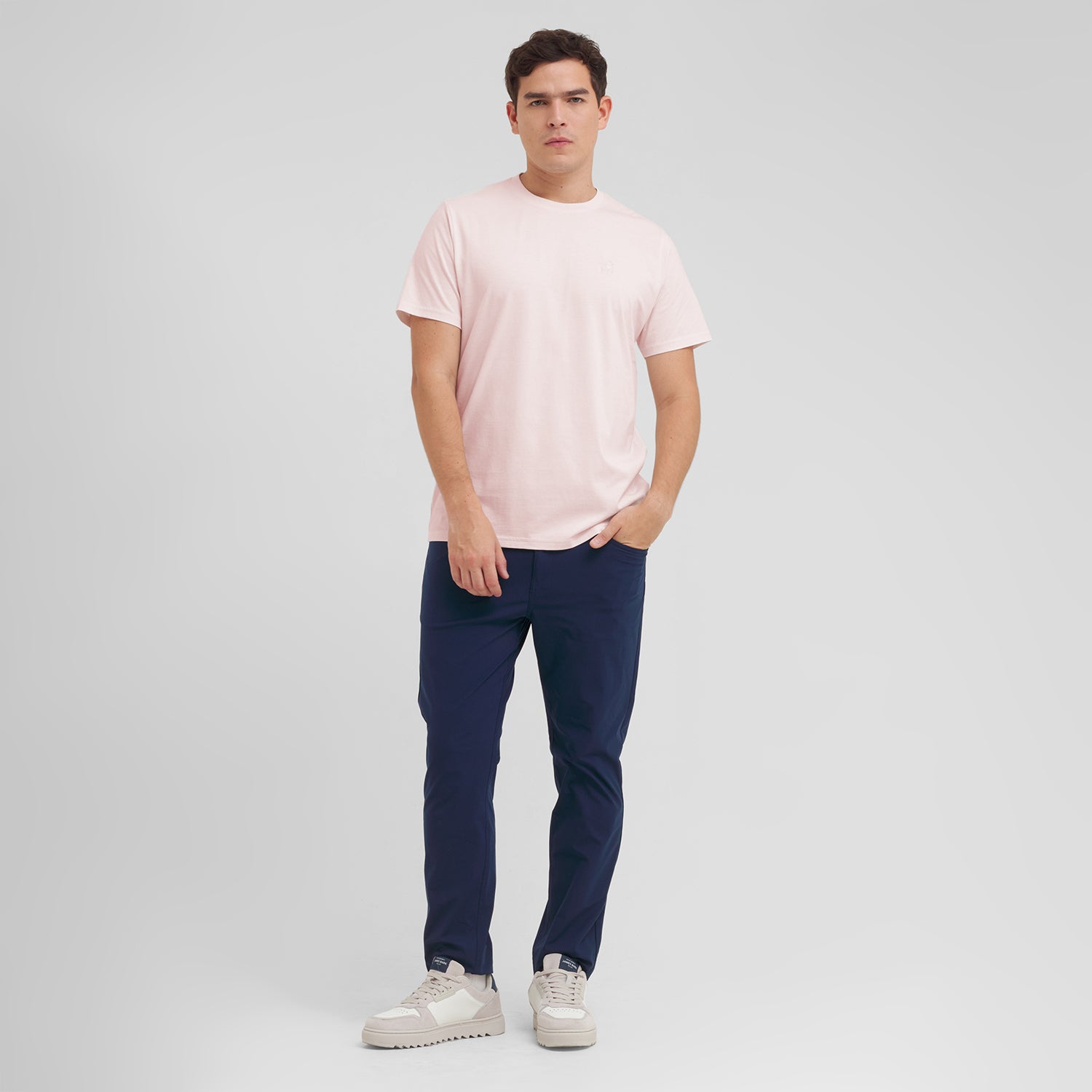 Men's Crew Neck Jersey T-Shirt — Mauve Morn/Pink - JAMES BARK