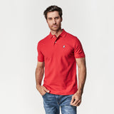 Men's Regular Fit Polo Shirt — Risk Red/White - JAMES BARK